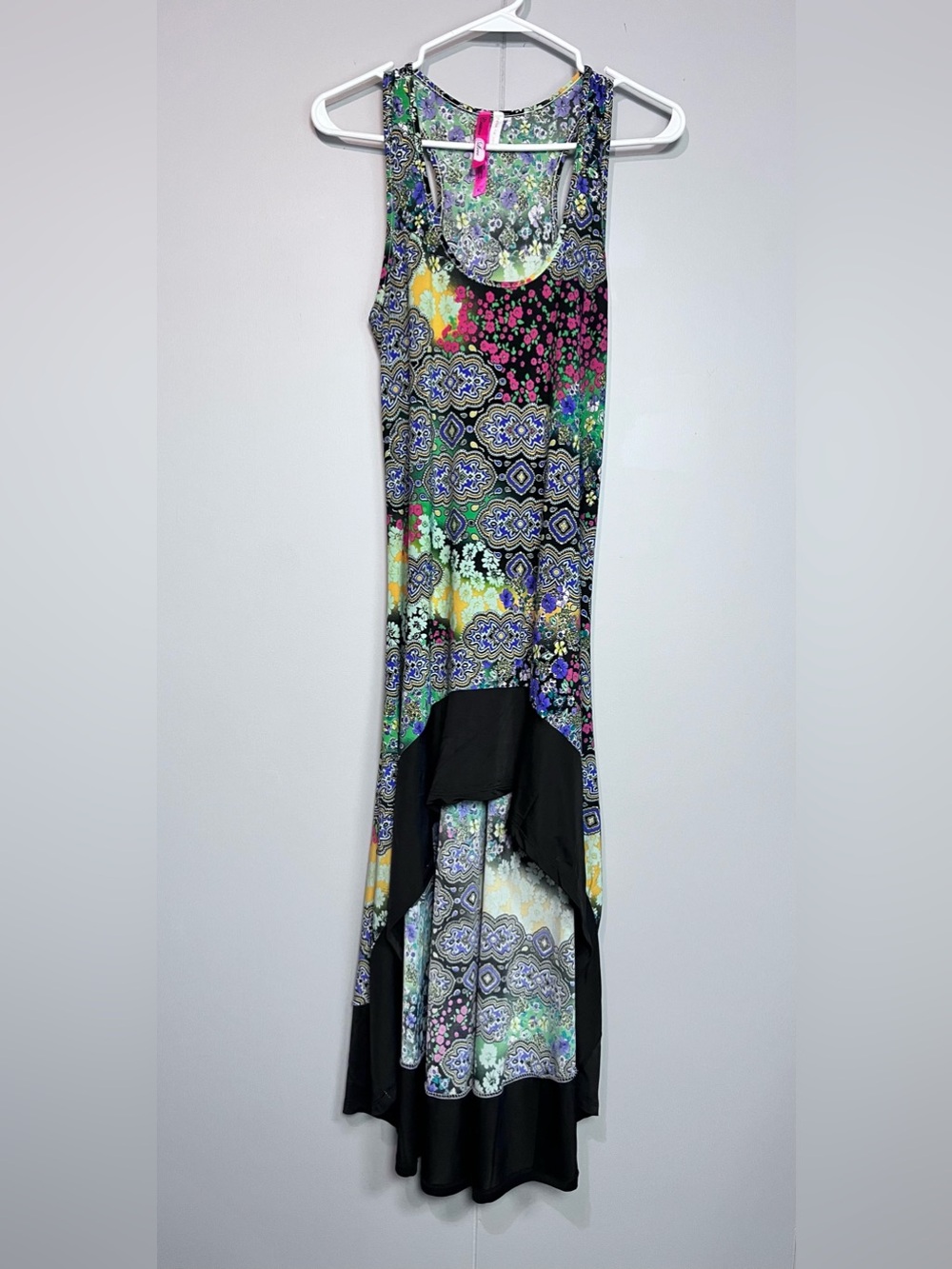 Mimi & Vine XL Floral Paisley High-Low Maxi Dress Boho Multicolour
